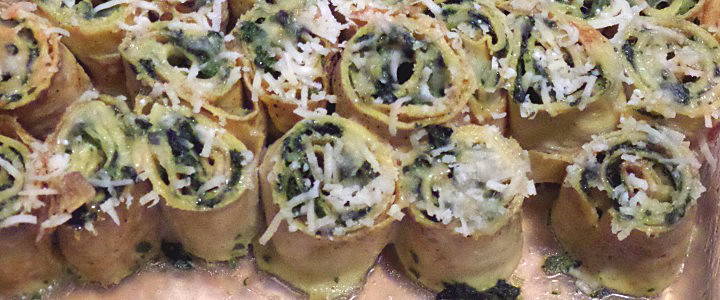 crespelle agli asparagi e spinaci