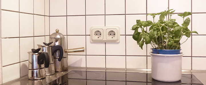 küche mit basilikum